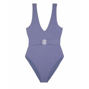 TORY BURCH Miller Plunge One-Piece Swimsuit